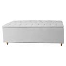 Calçadeira Recamier Baú Casal Queen 160cm Diana Suede Branco - DS Estofados