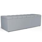 Calçadeira Recamier Baú Para Cama De Casal Dália 140x50 Cm W01 Suede Cinza - Lyam Decor