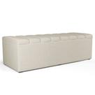 Calçadeira Recamier Baú Para Cama Queen Dália 160x50 Cm W01 Linho Champagne - Lyam Decor