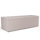 Calçadeira Recamier Baú Para Cama Queen Dália 160x50 Cm W01 Linho Cru - Lyam Decor