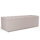 Calçadeira Recamier Baú Para Cama Queen Dália 160x50 Cm W01 Linho Cru Lyam Decor