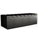 Calçadeira Recamier Baú Para Cama Queen Dália 160x50 Cm W01 material sintético Preto Lyam Decor