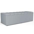 Calçadeira Recamier Baú Para Cama Queen Dália 160x50 Cm W01 Suede Cinza - Lyam Decor