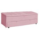 Calçadeira Recamier Baú Sapateira Solteiro 90cm Ayla Suede Tampo Reto - Estopar