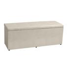 Calçadeira Recamier Baú Solteiro 0,90m Berlim Suede Bege - Pallazio