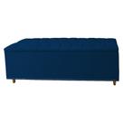 Calçadeira Recamier Baú Solteiro 90cm Diana Suede Azul Marinho - DS Estofados