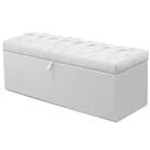 Calçadeira Recamier Baú Solteiro 90cm Italia Napa Branco - DS Móveis Calçadeira Recamier Baú Solteiro 90cm Italia Napa Branco - DS Móveis
