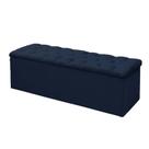 Calçadeira Recamier Baú Solteiro 90cm Sofia Azul Marinho - DS Móveis Calçadeira Recamier Baú Solteiro 90cm Sofia Azul Marinho - DS Móveis