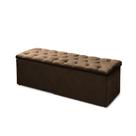 Calçadeira Recamier Baú Solteiro 90cm Sofia Suede Marrom - SA Móveis Calçadeira Recamier Baú Solteiro 90cm Sofia Suede Marrom - SA Móveis