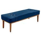Calçadeira Recamier Solteiro 0,90m Gênova Suede Azul Marinho - Pallazio