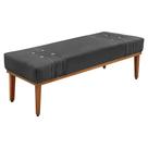 Calçadeira Recamier Solteiro 0,90m Gênova Suede Cinza - Pallazio