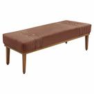 Calçadeira Recamier Solteiro 0,90m Gênova Veludo Cobre - Pallazio