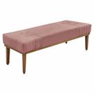 Calçadeira Recamier Solteiro 0,90m Gênova Veludo Rosa - Pallazio