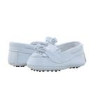 Calçados Sapatinho de Bebê - Mocassim Masculino - Bicho de Pé- Sintético Branco com Sola de Pião Caramelo