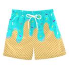 Calção de banho JHKKU Cyan Ice Cream Print para meninos de 6 anos