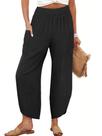 Calças Capri ANRABESS Wide Leg Palazzo Summer para mulheres