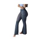 Calças Capri De Cintura Alta Slim Com Barra Larga Estilo Y2K Moda Feminina Streetwear