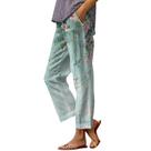 Calças capri HOTYD Boho com estampa floral para mulheres verdes 3GG Calças capri HOTYD Boho com estampa floral para mulheres verdes 3GG