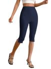 Calças Capri MakeMechic, leggings elásticas de cintura alta, azuis Calças Capri MakeMechic, leggings elásticas de cintura alta, azuis