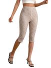 Calças Capri MakeMechic, leggings elásticas de cintura alta para mulheres
