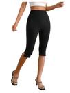 Calças Capri MakeMechic, leggings elásticas de cintura alta, pretas