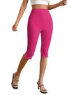 Calças Capri MakeMechic, leggings elásticas de cintura alta, rosa