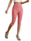Calças Capri MakeMechic, leggings elásticas de cintura alta, vermelhas Calças Capri MakeMechic, leggings elásticas de cintura alta, vermelhas