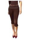 Calças Capri Verdusa Polka Dots Brown para mulheres Calças Capri Verdusa Polka Dots Brown para mulheres