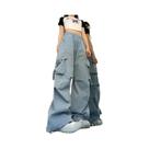 Calças Cargo Femininas De Cintura Alta E Perna Larga, Estilo Vintage Y2K, Retro Hip Hop, Calças