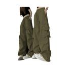 Calças Cargo Femininas De Cintura Alta E Perna Larga, Estilo Vintage Y2K, Retro Hip Hop, Calças