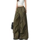Calças cargo femininas Elincho, folgadas, de cintura alta, Y2K, verde militar