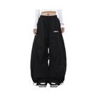 Calças Cargo Femininas Oversize De Perna Larga Com Cintura Baixa E Cordão Estilo Retro Y2K Hip Hop