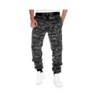 Calças Cargo Jogger Casuais Masculinas Camufladas Com Cintura Média E Punho No Tornozelo, Moda