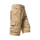 Calças Cargo Khaki De Tamanho Grande Com Múltiplos Bolsos, Shorts Clássicos De Verão Para Homens Em