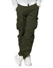 Calças Cargo Masculinas Match Verde Exército Escuro 36