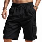Calças cargo Medapo 2025, casuais de verão, com cordão, pretas, XXL, masculinas