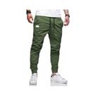 Calças Cargo Soltas De Tamanho Grande Para Homens, Calças De Moletom Em Cores Sólidas, Joggers