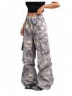 Calças cargo SOLY HUX Girl Camo com estampa de camuflagem e cintura elástica 11Y