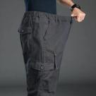 Calças Cargo Táticas Masculinas De Tamanho Grande Com Cintura Elástica E Múltiplos Bolsos Em Algodão Calças Cargo Táticas Masculinas De Tamanho Grande Com Cintura Elástica E Múltiplos Bolsos Em Algodão