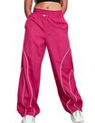 Calças cargo Zontroldy Women Parachute Baggy Rosa/Vermelha Tamanho S