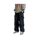 Calças Casuais Harem Unissex De Streetwear Para Primavera Com Cintura Elástica, Cor Sólida, Cargo Calças Casuais Harem Unissex De Streetwear Para Primavera Com Cintura Elástica, Cor Sólida, Cargo