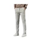 Calças Casuais Masculinas De Corduroy Khaki Térmicas Com Forro De Plush, Corte Estreito, Outono