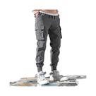 Calças Casuais Masculinas De Corte Solto Com Múltiplos Bolsos Estilo Hip-Hop Moda Primavera Outono