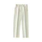Calças Casuais Masculinas De Verão Em Poliéster Respirável, Moda Coreana, Cintura Semi-Larga, Corte