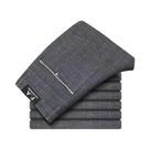 Calças Casuais Slim Fit Estilo Clássico Masculino Listradas E Xadrez Em Preto, Azul E Cinza