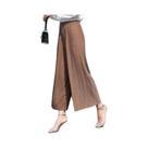 Calças Cropped Largas Com Cintura Elástica Plissada Para Mulheres plus Size, Moda Coreana De Verão