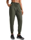 Calças CRZ YOGA Joggers Leves com Entrepernas de 70 cm Verde Oliva Escuro