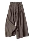Calças Culottes Hooever femininas de algodão e linho, perna larga, XXL
