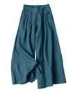 Calças Culottes Hooever femininas de algodão, linho, azul azul-petróleo, tamanho 6