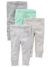 Calças de algodão para bebês Simple Joys by Carter's de 0 a 3 meses (pacote com 4)